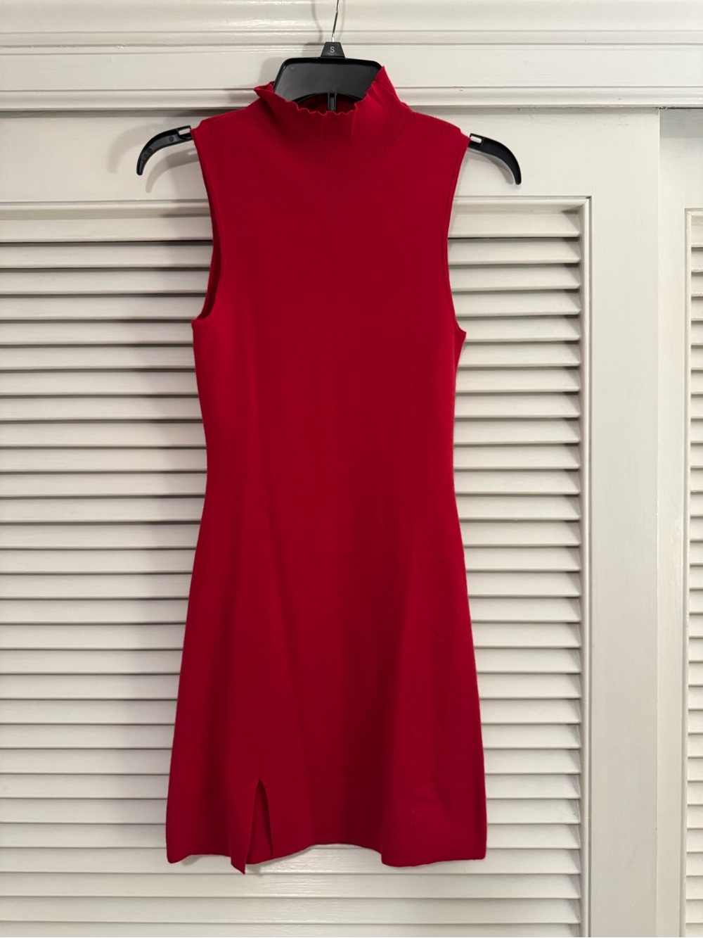 Le Lis Red Sleeveless Mock Neck Mini Dress